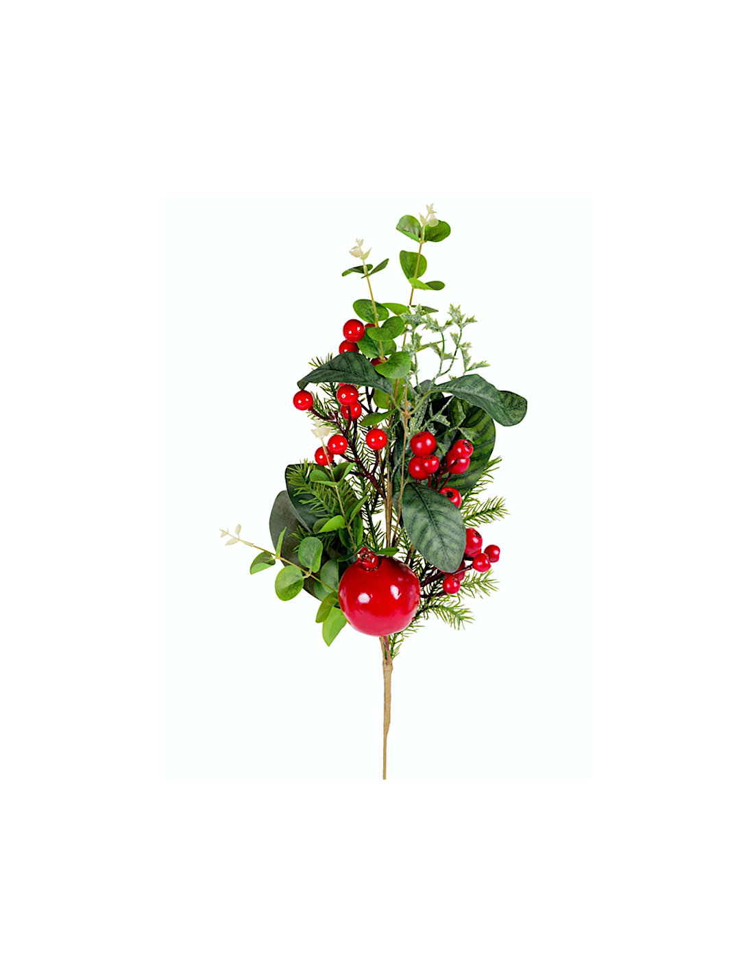 FIORI: vendita online Decorazione ramo di Natale con foglie, melograni e bacche H80cm in PVC - La magia di Natale a casa tua ...