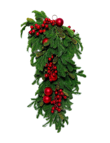 FIORI: vendita online Decorazione tralcio di pino di Natale con bacche e sfere 71x20cm in PVC - La magia di Natale a casa tua...