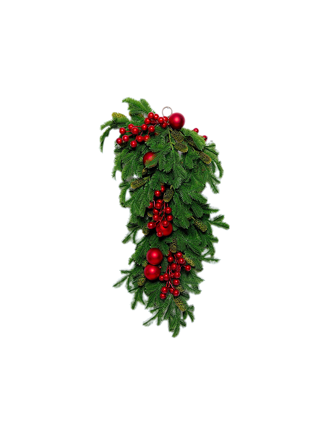 FIORI: vendita online Decorazione tralcio di pino di Natale con bacche e sfere 71x20cm in PVC - La magia di Natale a casa tua...