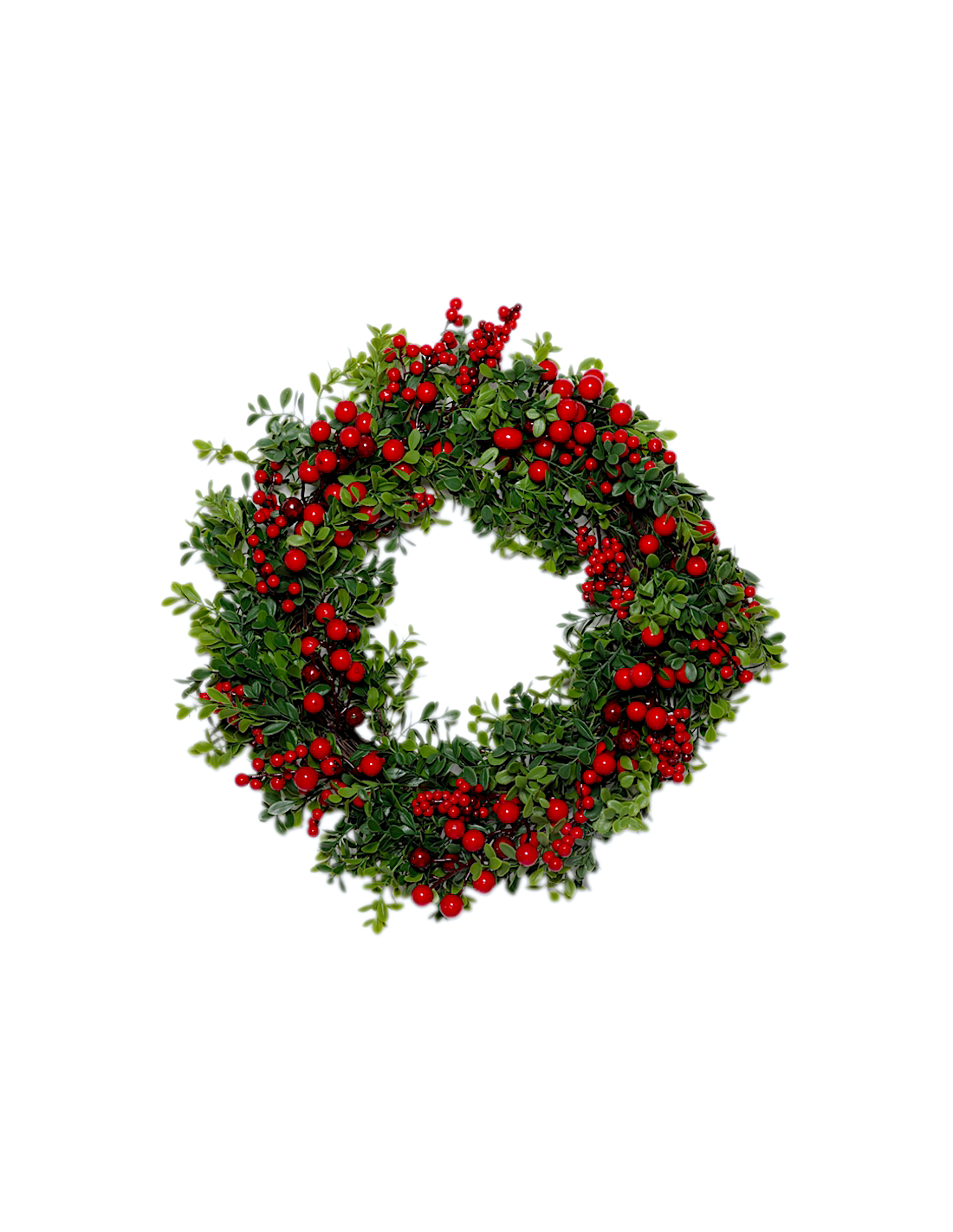 BOE E GHIRLANDE: vendita online Decorazione corona di Natale Ø56cm con foglie e bacche in PVC - La magia di Natale a casa tua...