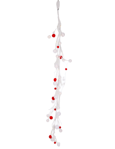 GHIRLANDA POMPON ROSSI CON LED H180CM PVC