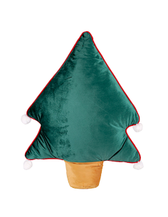 TESSILE: vendita online Decorazione cuscino di Natale a forma di albero verde H60cm in poliestere - La magia di Natale a casa...