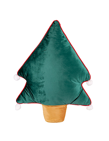TESSILE: vendita online Decorazione cuscino di Natale a forma di albero verde H60cm in poliestere - La magia di Natale a casa...