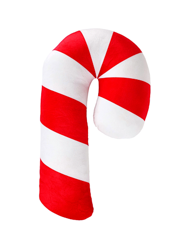 TESSILE: vendita online Decorazione cuscino di Natale a forma di bastoncino H45cm rosso/bianco in poliestere - La magia di Na...