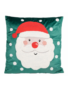 CUSCINO DECORO BABBO NATALE 45X45CM POLIESTERE