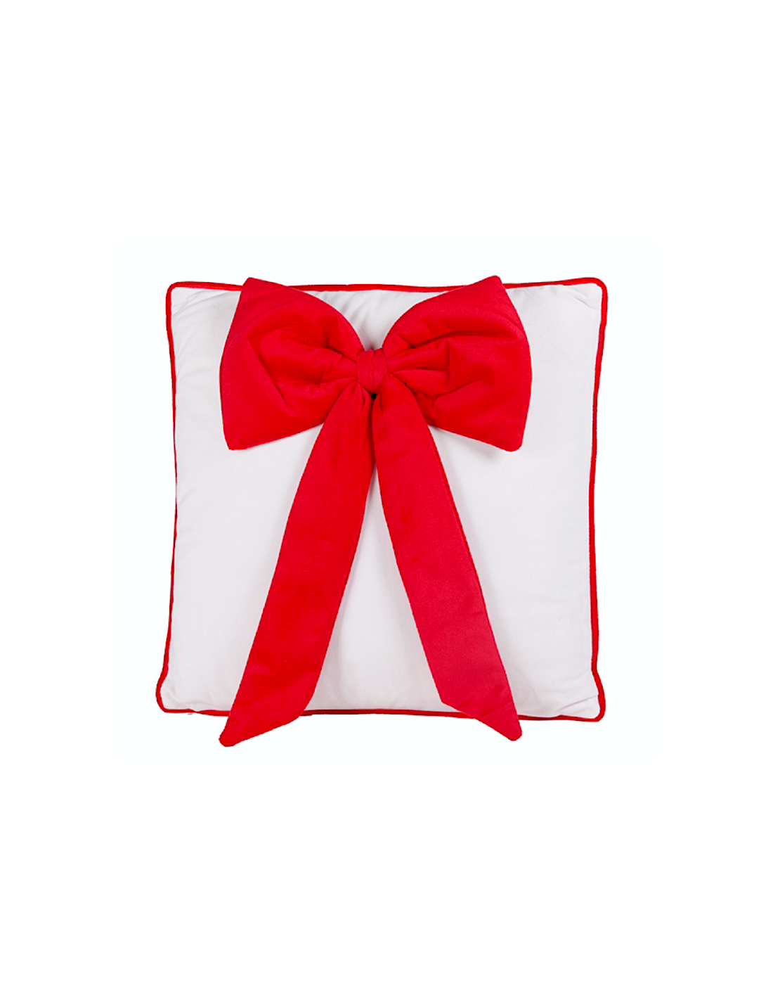 TESSILE: vendita online Decorazione cuscino di Natale 45x45cm con fiocco rosso in poliestere - La magia di Natale a casa tua ...