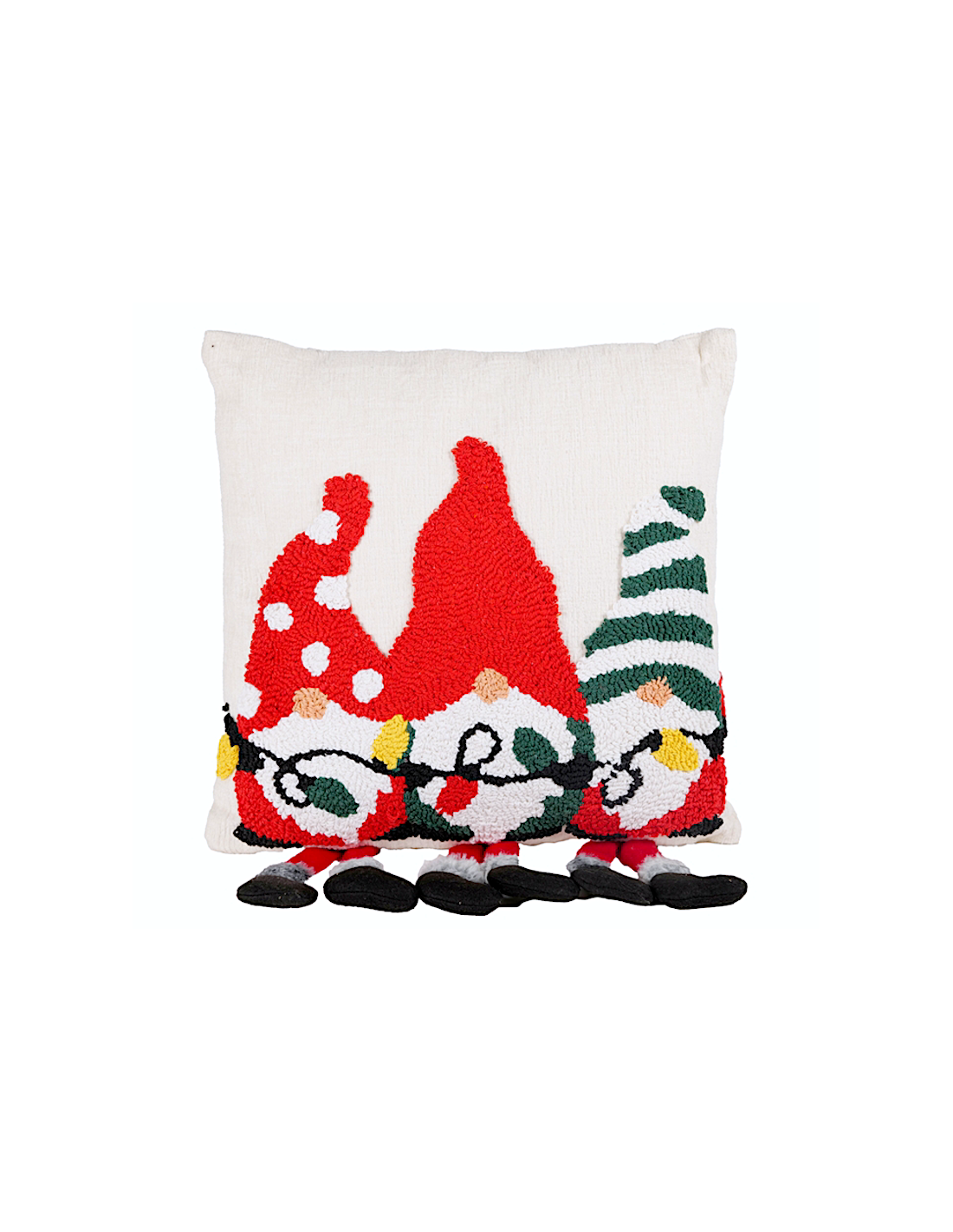 TESSILE: vendita online Decorazione cuscino di Natale 40x40cm con gnomi in poliestere - La magia di Natale a casa tua in offerta