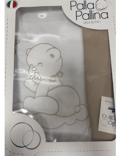 Coperta Jersey Carrozzina Baby Boom Bianco e Tortora in Cotone Naturale | Shoincas.it