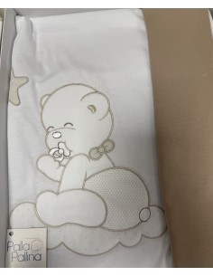 Coperta Jersey Carrozzina Baby Boom Bianco e Tortora in Cotone Naturale | Shoincas.it 2