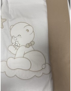 Coperta Jersey Baby Boom Bianco e Tortora in Cotone Naturale | Shoincas.it