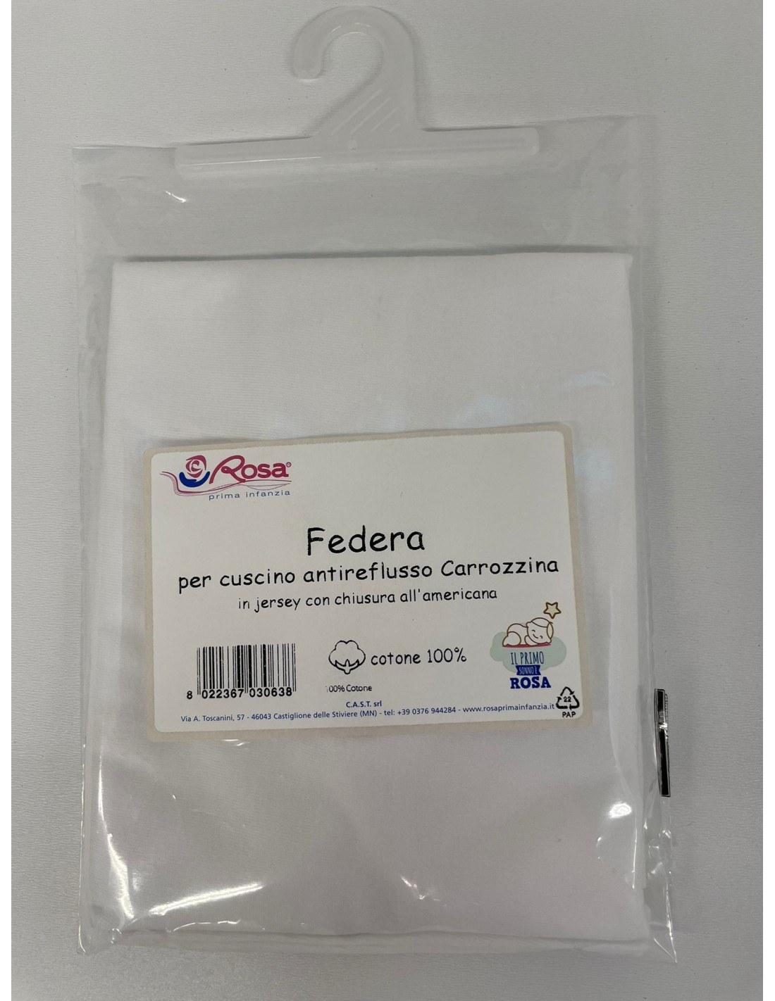 Federa Cuscino Antireflusso Carrozzina Bianca in Cotone | Made in Italy | Shoincasa.it