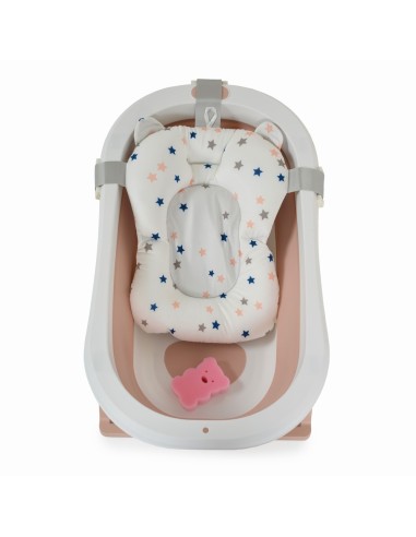 Moni Set Vasca da Bagno Pieghevole Palma Rosa | 3 Pezzi Sicuro e Salvaspazio | Shopincasa.it