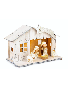 NATIVITA'JANE 5 FIGURE RESINA/LEGNO 15X8X10CM