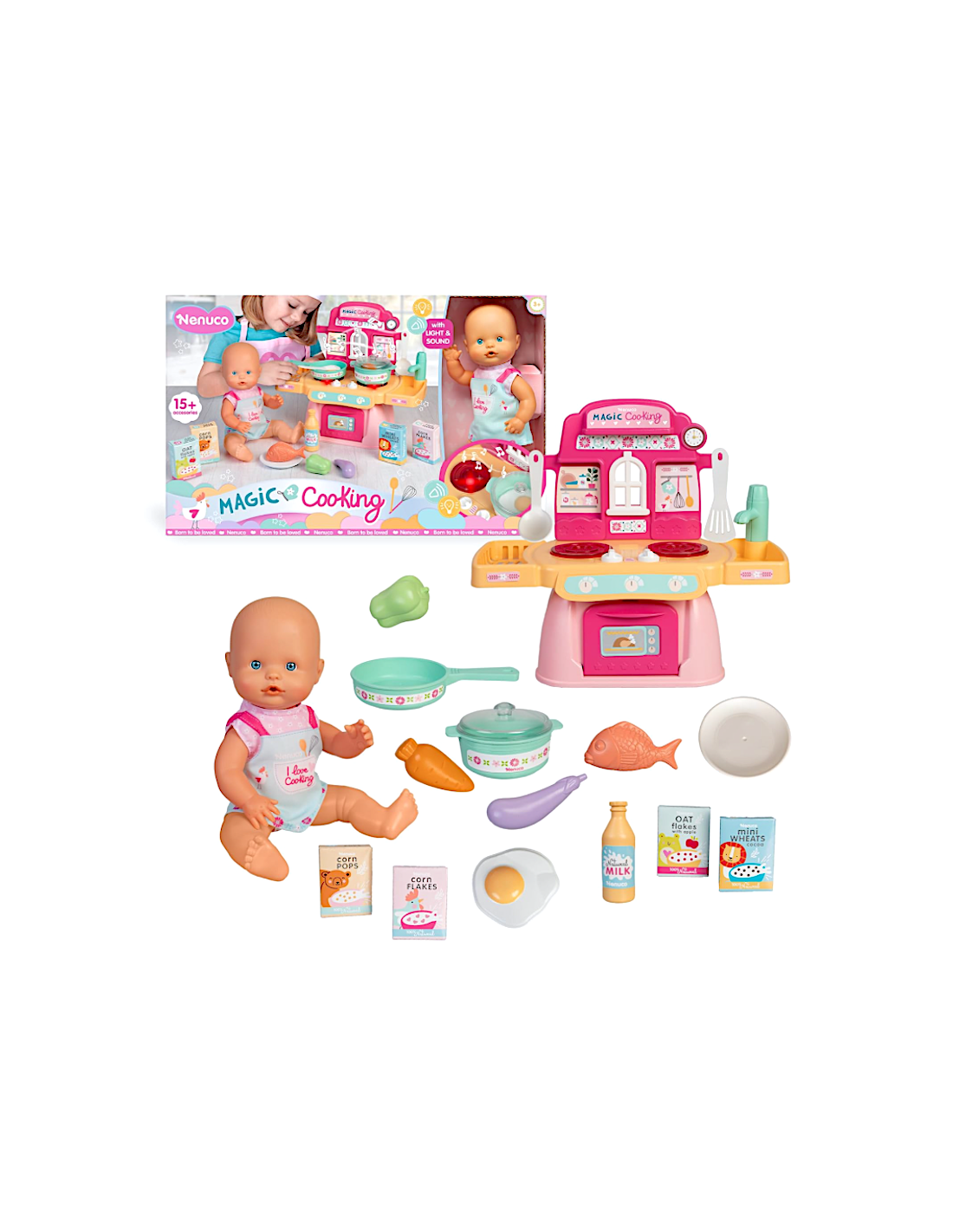 GIOCATTOLO PUBBLICIZZATO: vendita online NENUCO NENE3000 BAMBOLA 30CM CON CUCINA INTERATTIVA in offerta