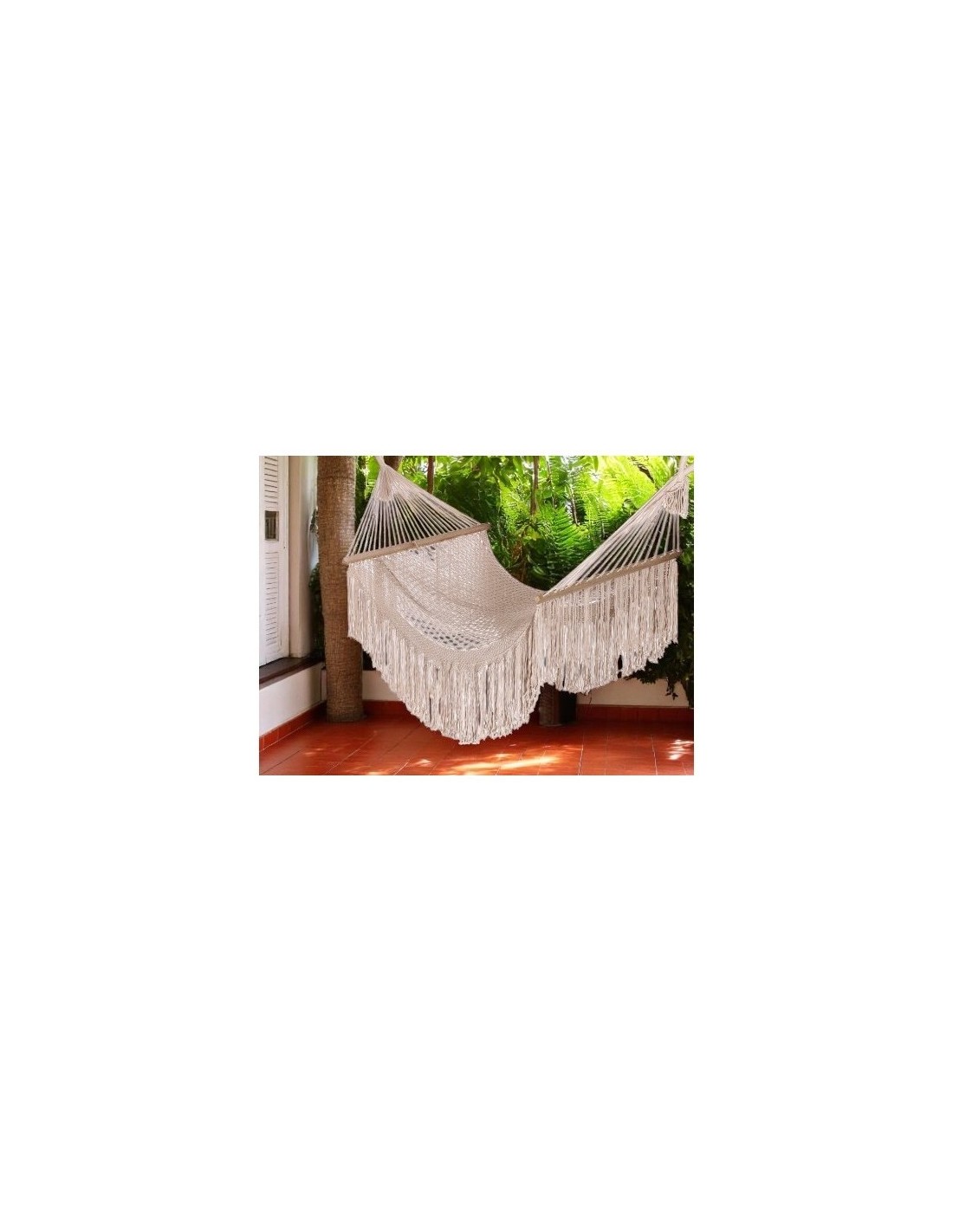 Amaca in Cotone Beige Chiaro 80x245 cm con Aste in Legno | Eleganza e Relax |Shopincasa.it
