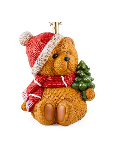 ALBERI DI NATALE: vendita online BASE ALBERO ORSO CON ALBERO POLIRESINA 49X36X53CM in offerta