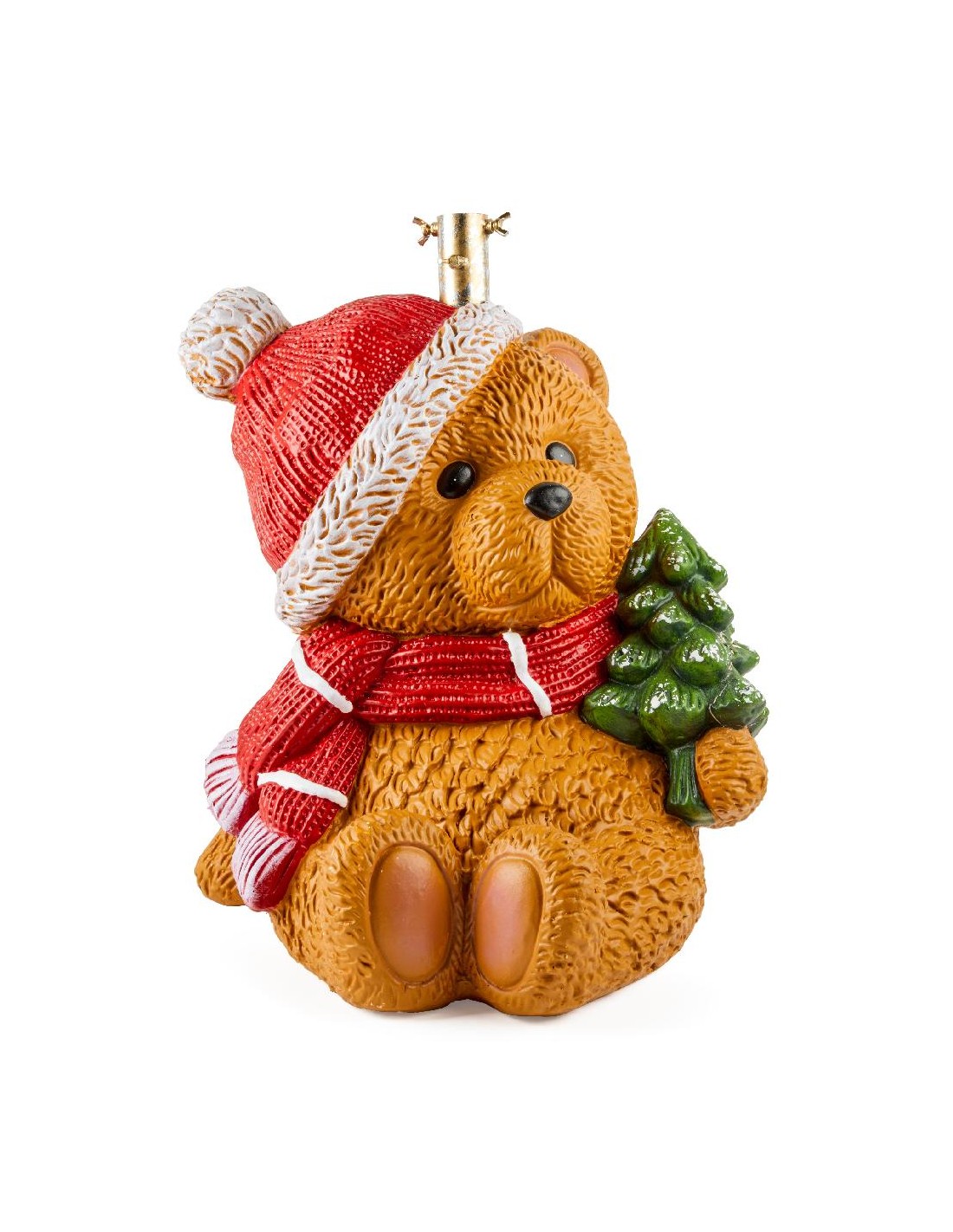ALBERI DI NATALE: vendita online BASE ALBERO ORSO CON ALBERO POLIRESINA 49X36X53CM in offerta