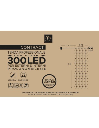 TENDA CONTRACT 300LED COLORE COPPER DA ESTERNO CON FLASH