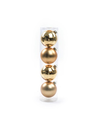CONF 4 SFERE ORO 10CM VETRO