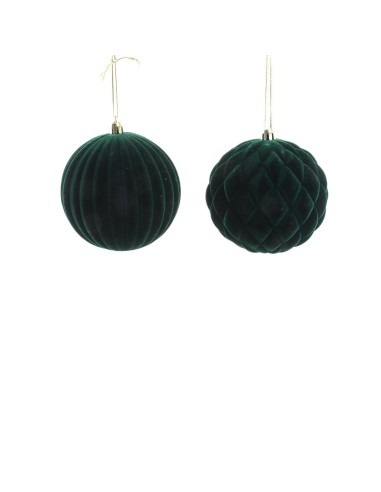 SFERA VERDE FLOCCATA PLASTICA 10CM ASSORTITO