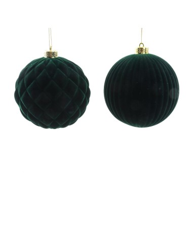 SFERA VERDE FLOCCATA PLASTICA 15CM ASSORTITO