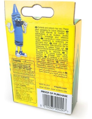PRESCOLARI: vendita online CRAYOLA, 24 PASTELLI A CERA, CRAYON, CONFEZIONE DA 24 PEZZI, 24 COLORI ASSORTITI, SCUOLA, TEMPO LI...
