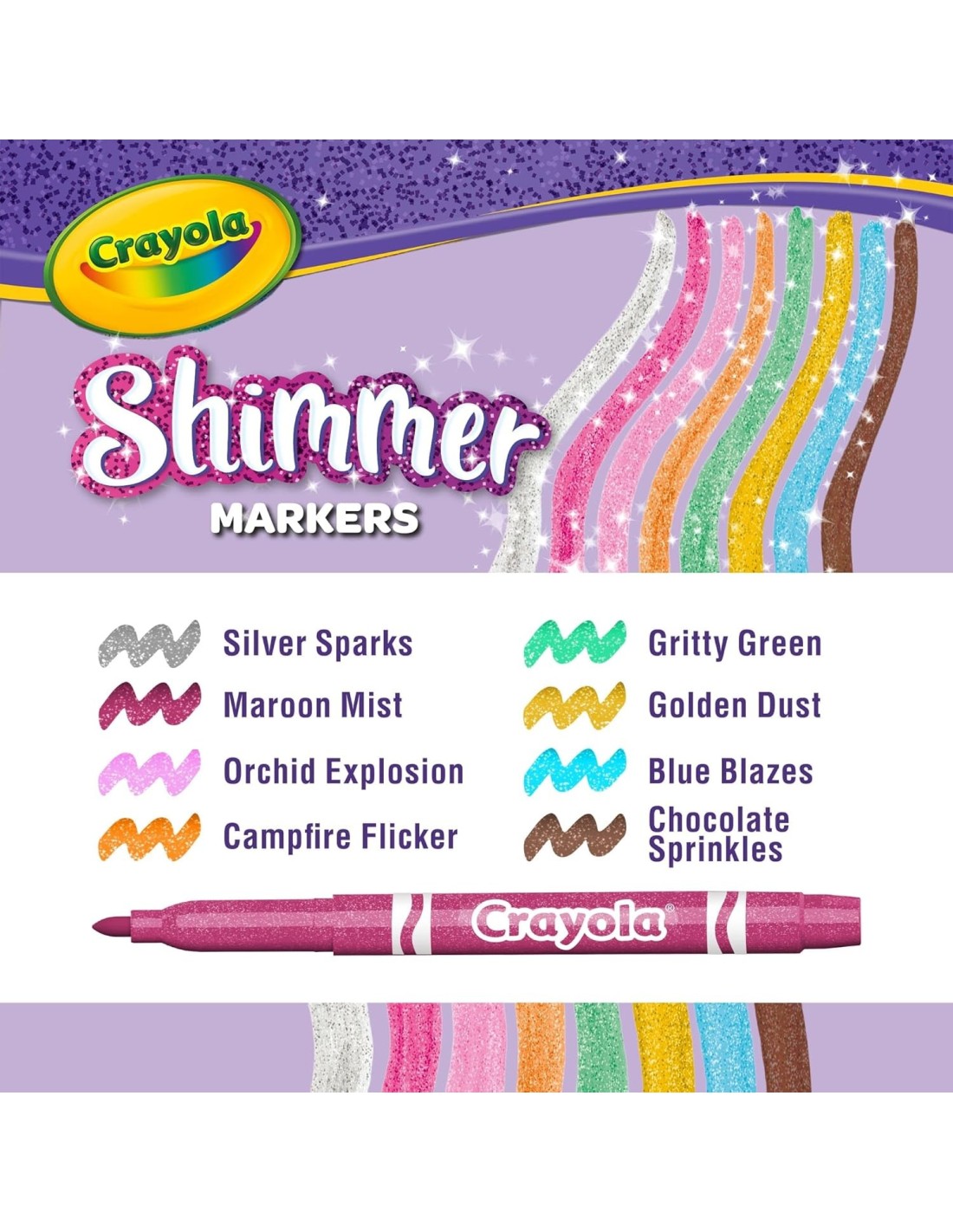 PRESCOLARI: vendita online CRAYOLA, PENNARELLI SCINTILLANTI, SET 8 COLORI BRILLANTI, BAMBINI 3 ANNI+, ARTE, CREATIVITÀ in off...