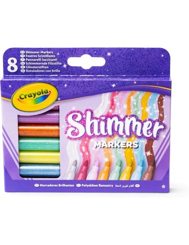 PRESCOLARI: vendita online CRAYOLA, PENNARELLI SCINTILLANTI, SET 8 COLORI BRILLANTI, BAMBINI 3 ANNI+, ARTE, CREATIVITÀ in off...