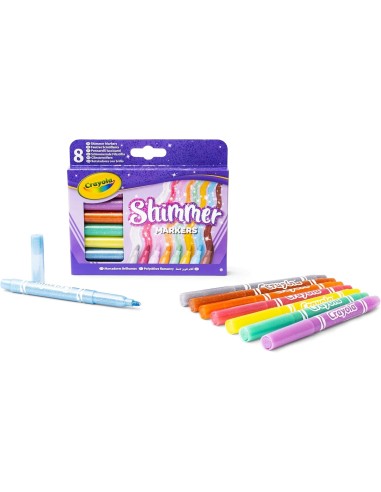 PRESCOLARI: vendita online CRAYOLA, PENNARELLI SCINTILLANTI, SET 8 COLORI BRILLANTI, BAMBINI 3 ANNI+, ARTE, CREATIVITÀ in off...