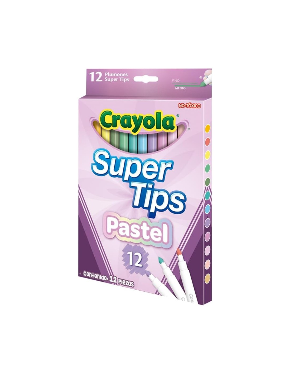 CRAYOLA SUPERTIPS PENNARELLI LAVABILI, 12 COLORI PASTELLATI, SCUOLA E TEMPO LIBERO | Shop in Casa