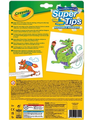 PRESCOLARI: vendita online CRAYOLA, SUPERTIPS, PENNARELLI LAVABILI, PUNTA MEDIA, 24 PEZZI, COLORI ASSORTITI, SCUOLA, TEMPO LI...