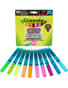 PRESCOLARI: vendita online CRAYOLA, PENNARELLI NEON, SET 10 COLORI BRILLANTI, BAMBINI 3 ANNI+, ARTE, CREATIVITÀ in offerta 2