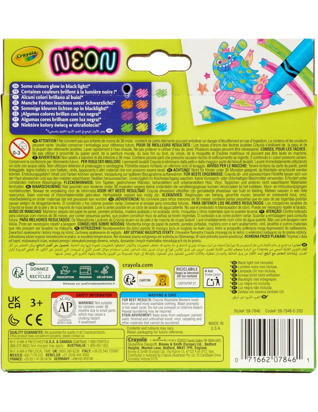 PRESCOLARI: vendita online CRAYOLA, PENNARELLI NEON, SET 10 COLORI BRILLANTI, BAMBINI 3 ANNI+, ARTE, CREATIVITÀ in offerta