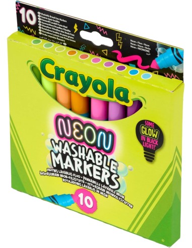 PRESCOLARI: vendita online CRAYOLA, PENNARELLI NEON, SET 10 COLORI BRILLANTI, BAMBINI 3 ANNI+, ARTE, CREATIVITÀ in offerta