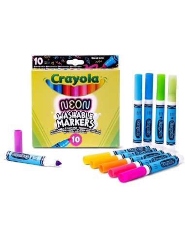 PRESCOLARI: vendita online CRAYOLA, PENNARELLI NEON, SET 10 COLORI BRILLANTI, BAMBINI 3 ANNI+, ARTE, CREATIVITÀ in offerta