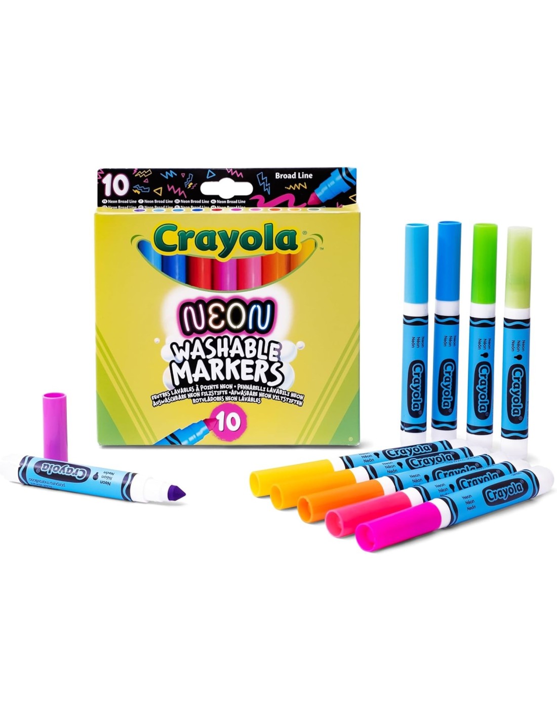 PRESCOLARI: vendita online CRAYOLA, PENNARELLI NEON, SET 10 COLORI BRILLANTI, BAMBINI 3 ANNI+, ARTE, CREATIVITÀ in offerta