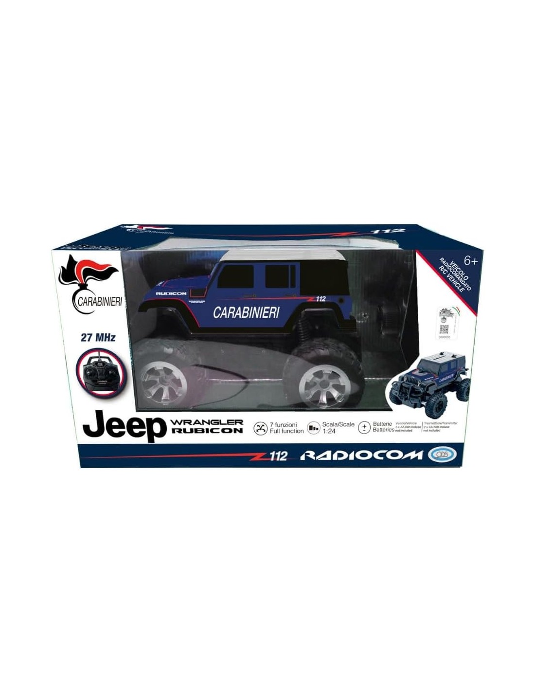 GIOCHI BOY: vendita online JEEP WRANGLER CARABINIERI, AUTO RADIOCOMANDATA 27 MHZ, 7 FUNZIONI, SCALA 1:24, ETÀ 6+, GIOCATTOLO ...