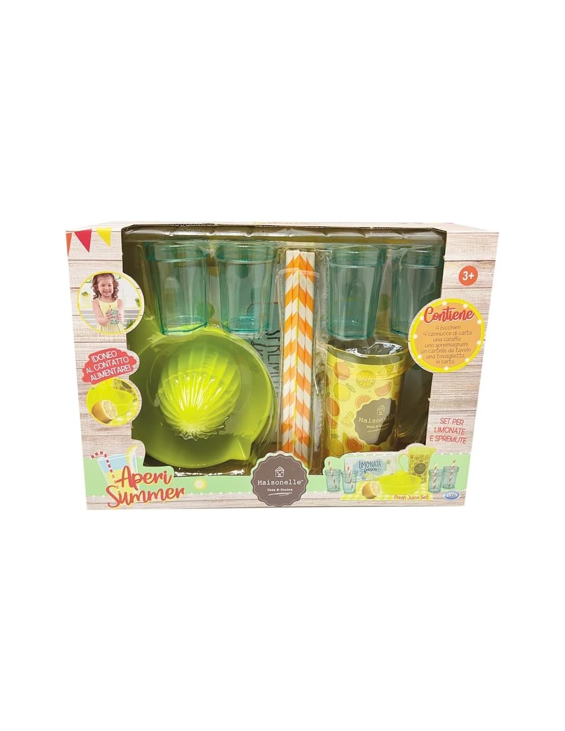 GIOCHI GIRL: vendita online SET GIOCATTOLO PER LIMONATE E SPREMUTE, 4 BICCHIERI, CARAFFA, CANNNUCCE, SPREMIGRUMI, CARTELLO E ...