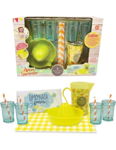 GIOCHI GIRL: vendita online SET GIOCATTOLO PER LIMONATE E SPREMUTE, 4 BICCHIERI, CARAFFA, CANNNUCCE, SPREMIGRUMI, CARTELLO E ...