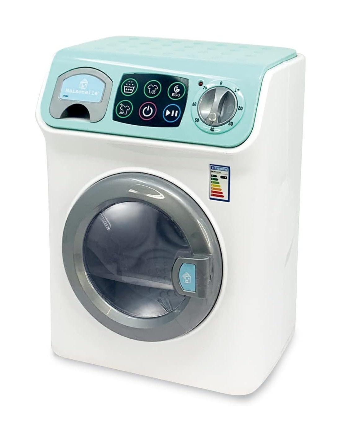 PRESCOLARI: vendita online MAISONELLE, LAVATRICE DIGITALE GIOCATTOLO, SCHERMO TOUCH, LUCI E SUONI, COLORE BIANCO E VERDE ACQU...