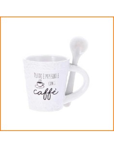 TAZZE CAFFE' E LATTE: vendita online TAZZA MUG 78695 CON CUCCHIAIO 6X7CM ASSORTITO in offerta 2