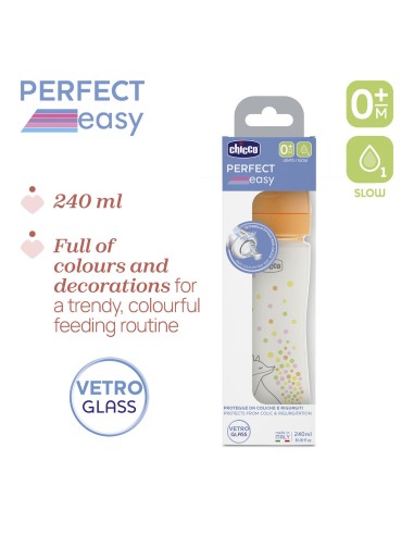 Chicco Perfect Easy Biberon in Vetro 240 ml Flusso Lento | Shopincasa.it