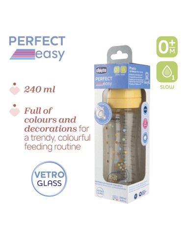 Chicco Perfect Easy Biberon in Vetro 240 ml Flusso Lento | Shopincasa.it