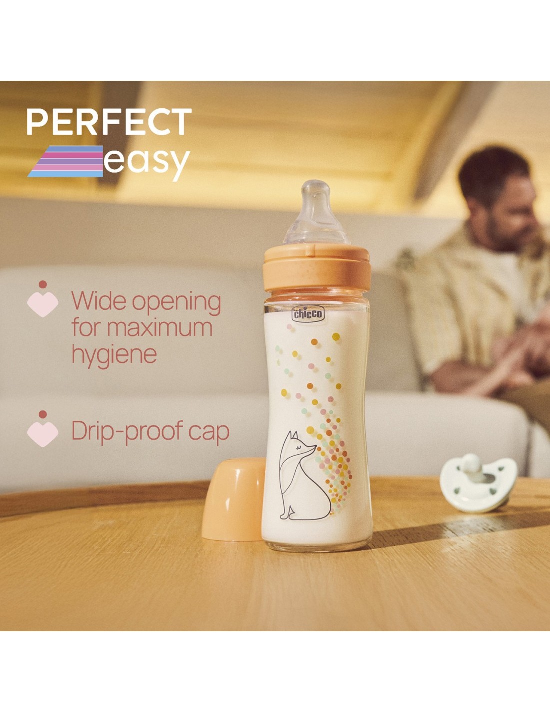 Chicco Perfect Easy Biberon in Vetro 240 ml Flusso Lento | Shopincasa.it