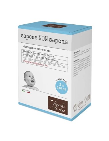 Fiocchi di Riso Sapone Non Sapone 2x240 ml | Detergente Viso e Corpo | Shopincasa.it