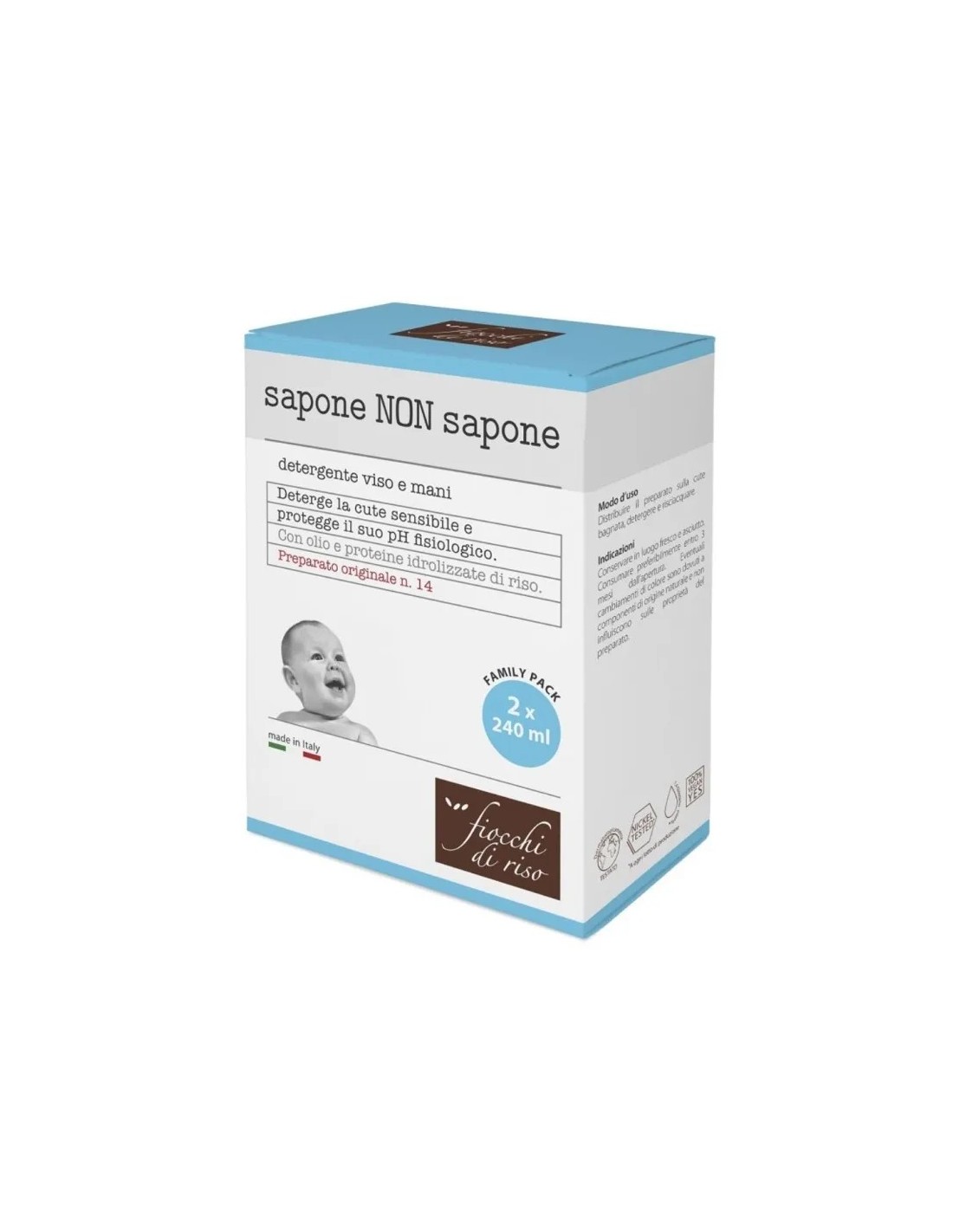 Fiocchi di Riso Sapone Non Sapone 2x240 ml | Detergente Viso e Corpo | Shopincasa.it