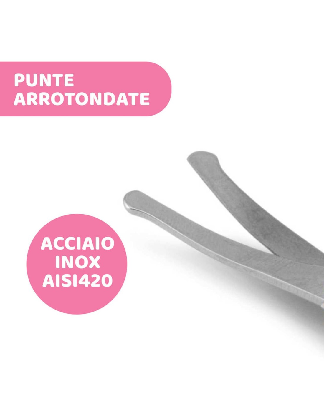 Chicco Forbicine Rosa Neonati 0m+ Sicure con Punte Arrotondate | Shopincasa.it