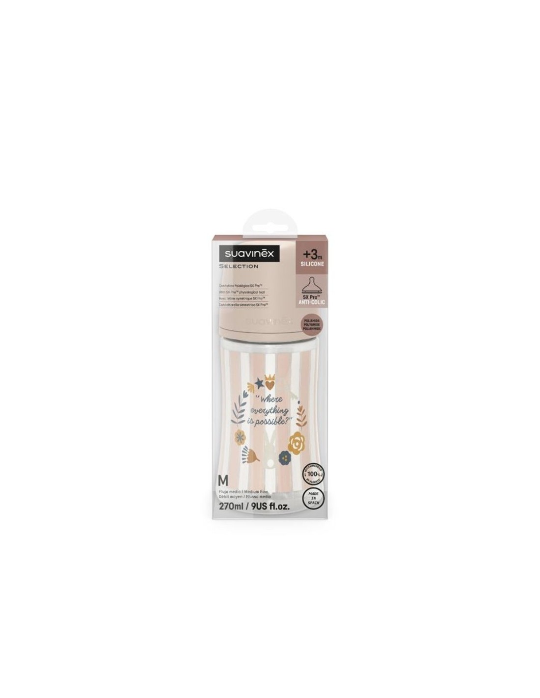 Biberon Suavinex Wonderland 270 ml Rosa Flusso Medio | Tettarella SX PRO