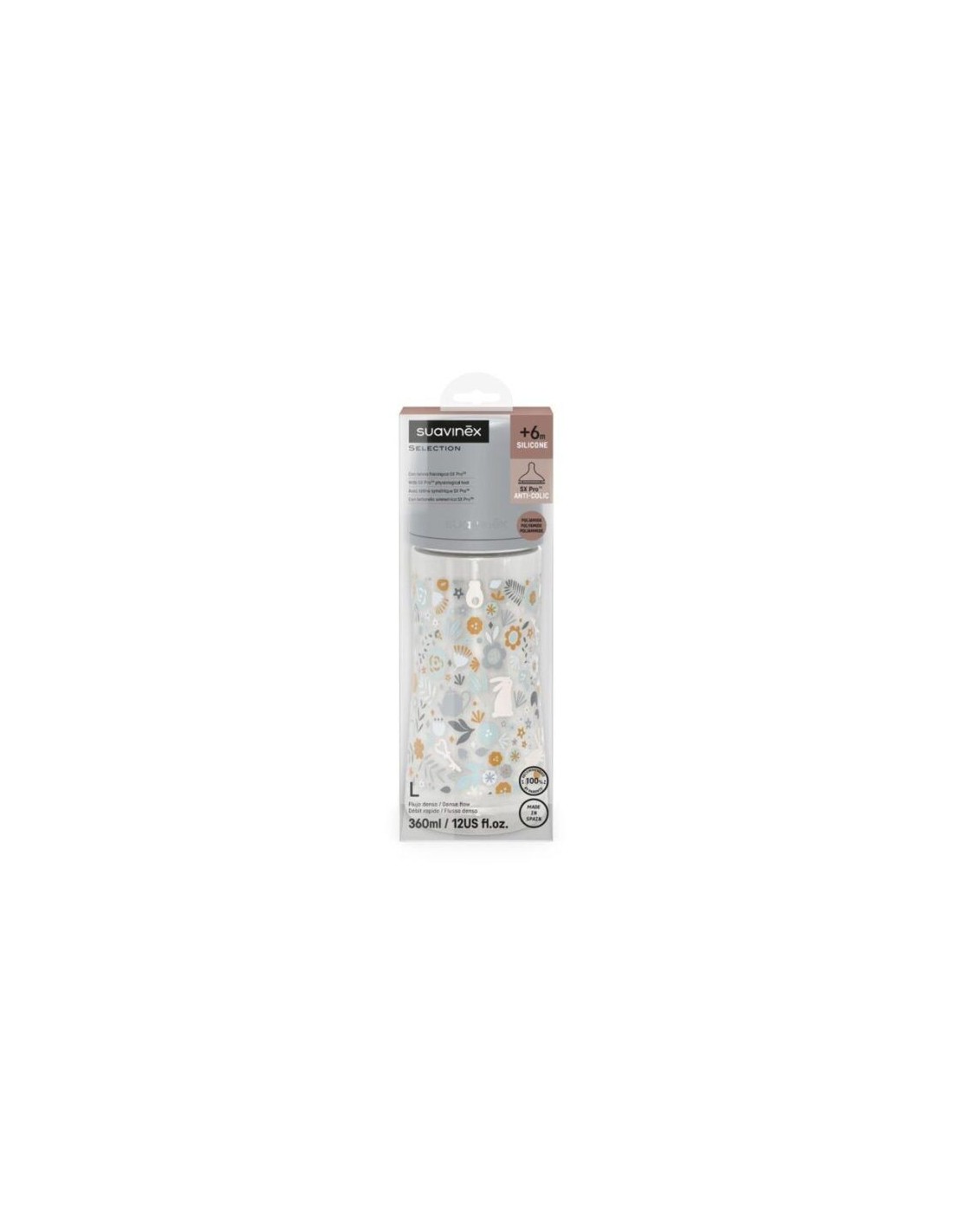 Biberon Suavinex Selection 360 ml Celeste | Tettarella SX Pro Flusso Denso