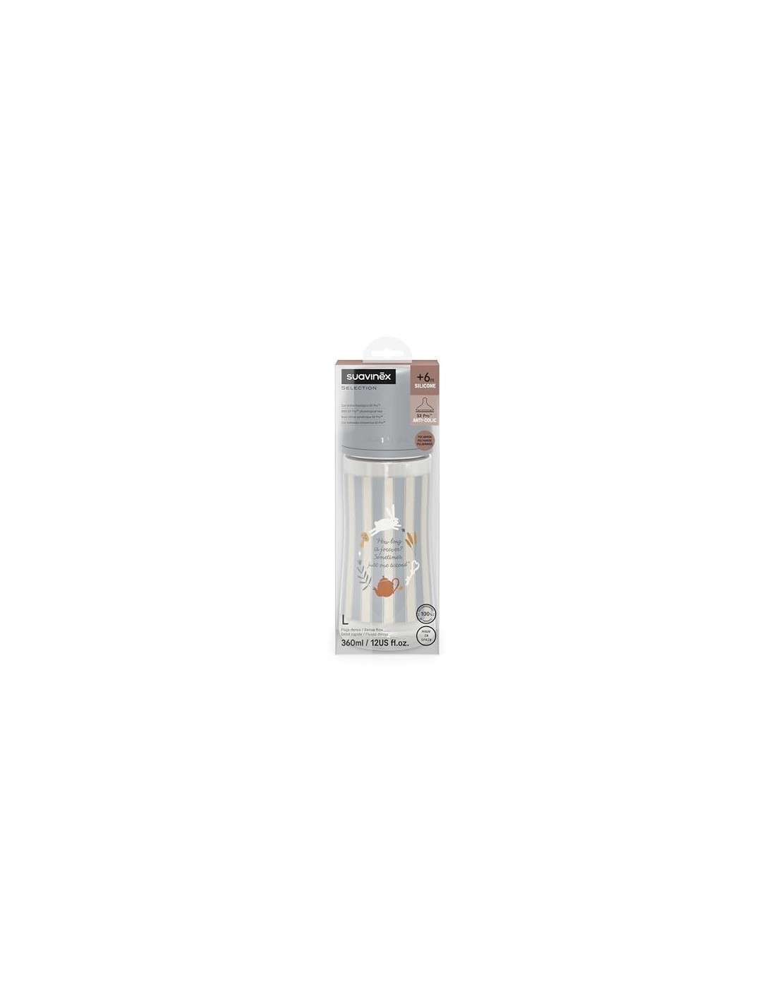 Biberon Suavinex Wonderland 360 ml Azzurro +6 Mesi | Flusso Denso